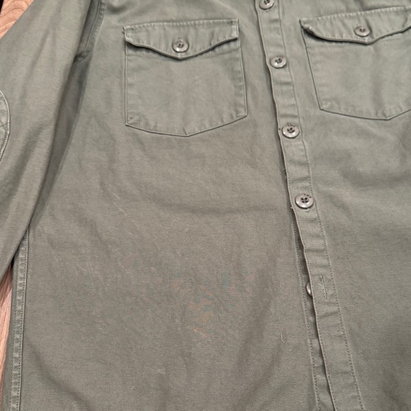 Insight Olive Green Utility Shirt Jacket  L / Women’s XL Camo Trim Patch Elbows - Picture 13 of 14